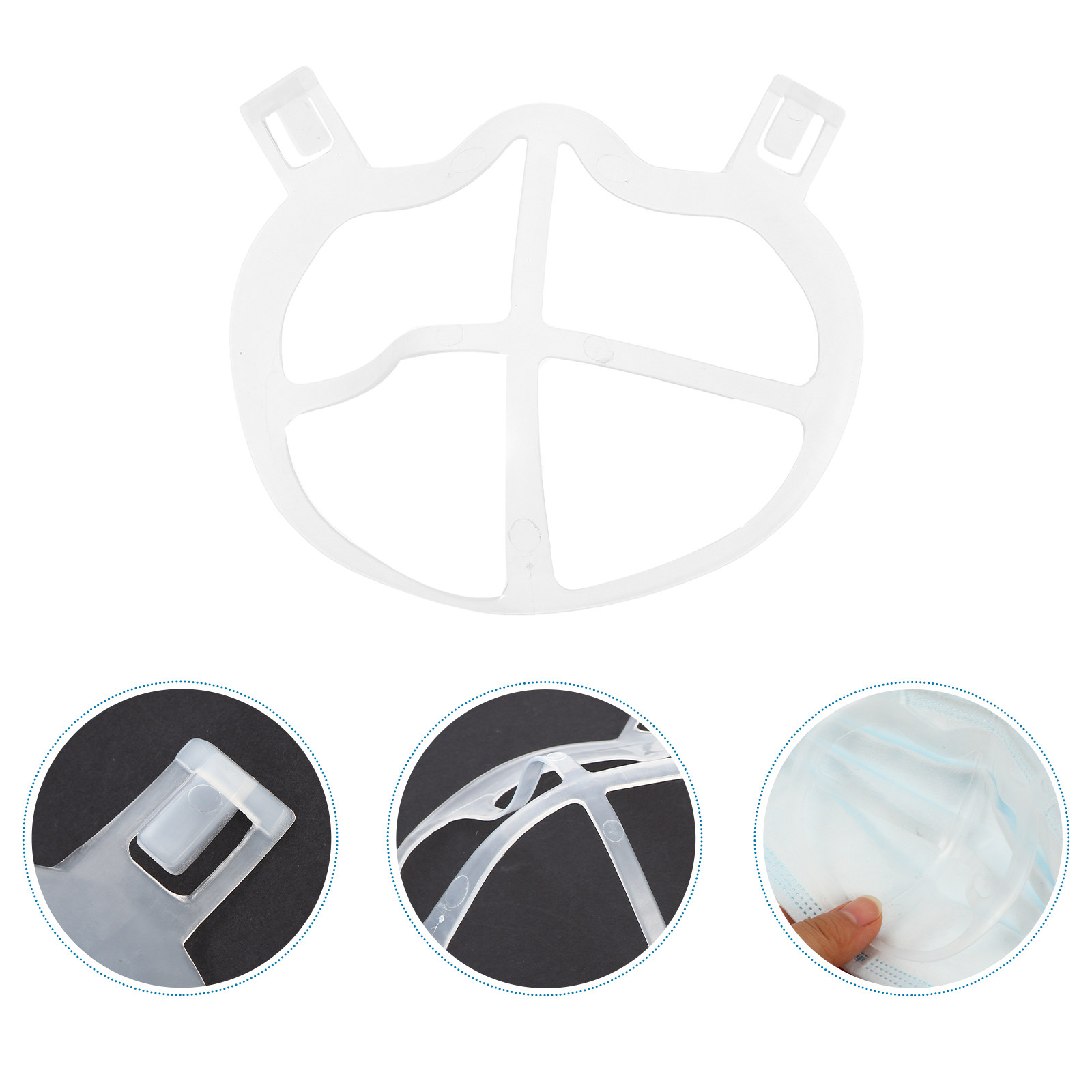 Silicone Mask Bracket - 10 Adet Maske Tutucu, İç Destekli,