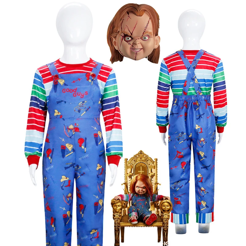 Kids Face Mask - 2025Anime Korkunç Çocuk Chucky Cosplay Kostüm