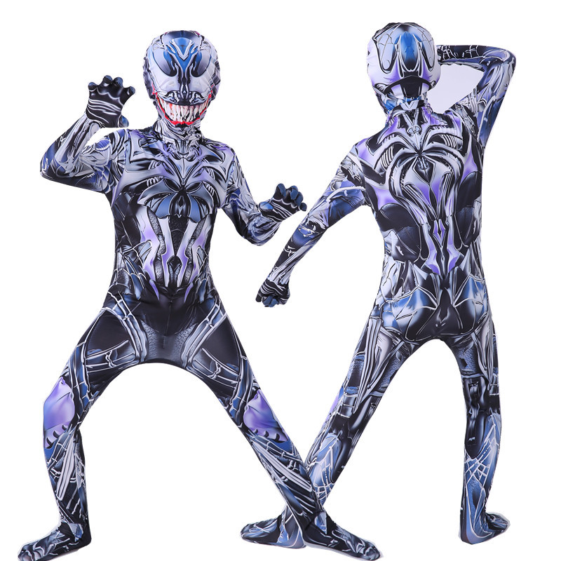 Black Face Mask Pack - Siyah Mor Venom Cosplay Kostüm Tam
