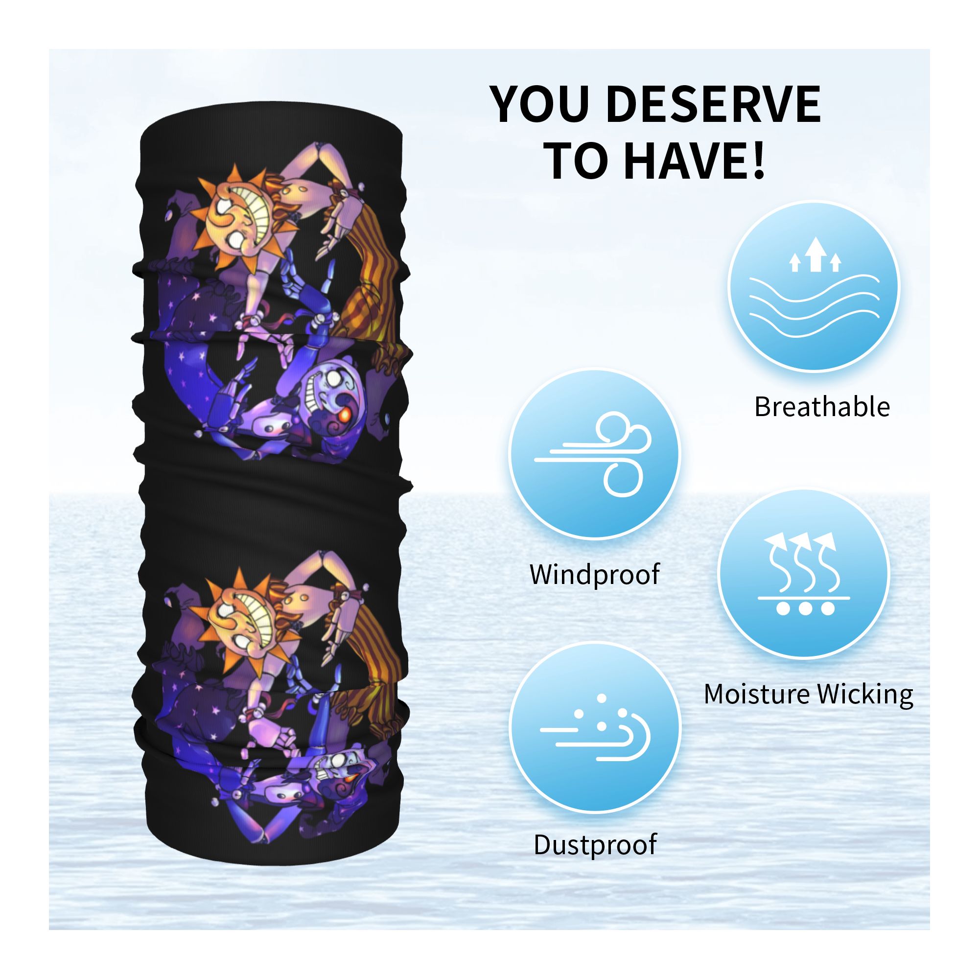 Güneş ve Ay FNAF Güvenlik Koru - Neck Gaiter Face Cover incelemesi ve fiyatı